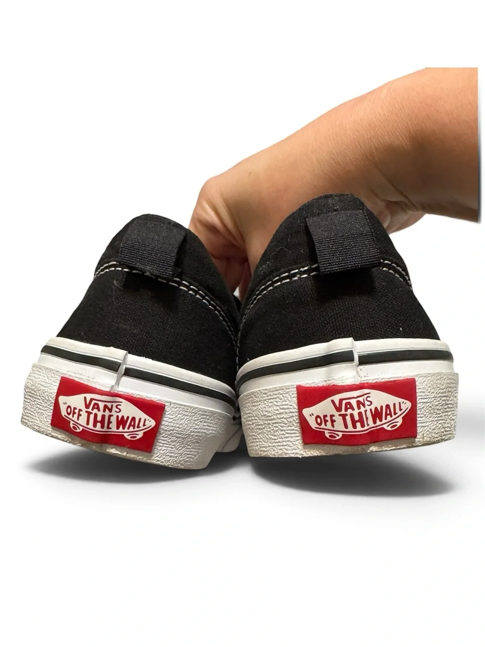 Vans Asher Blue Flame Slip-On Sneakers 4Y EUC Unisex Youth Kids Skater Shoes